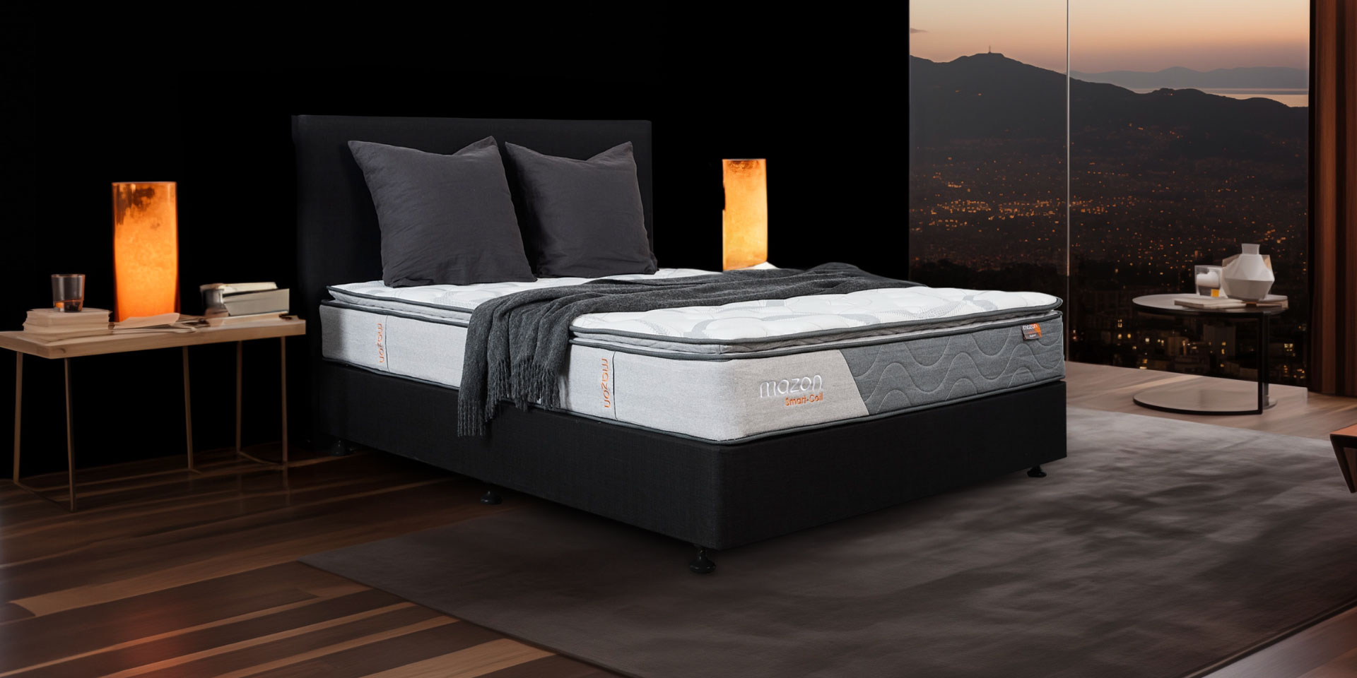 Bare mattress with big pillows on it